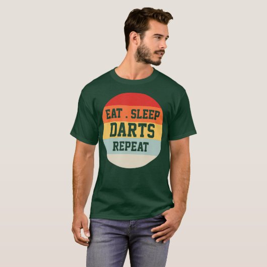 Darts Dart Speler Retro Grappig Gift T-shirt (Voorkant volledig)