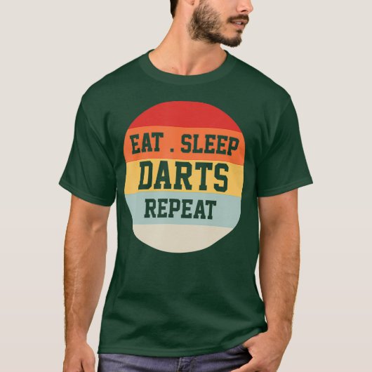 Darts Dart Speler Retro Grappig Gift T-shirt (Voorkant)