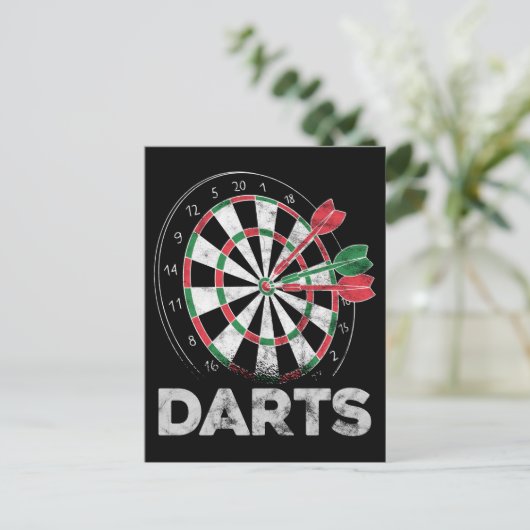 Darts Dartboard Bullseye Dart Player Briefkaart (Staand voorkant)