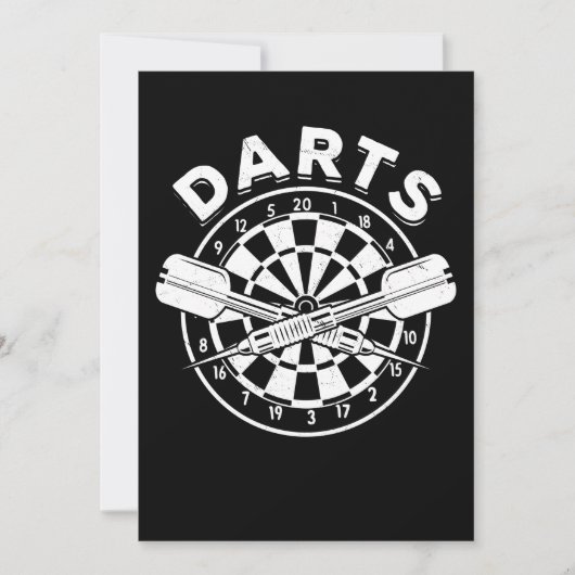 Darts Dartboard Mannen Dart Player 180 Retro Kaart (Voorkant)