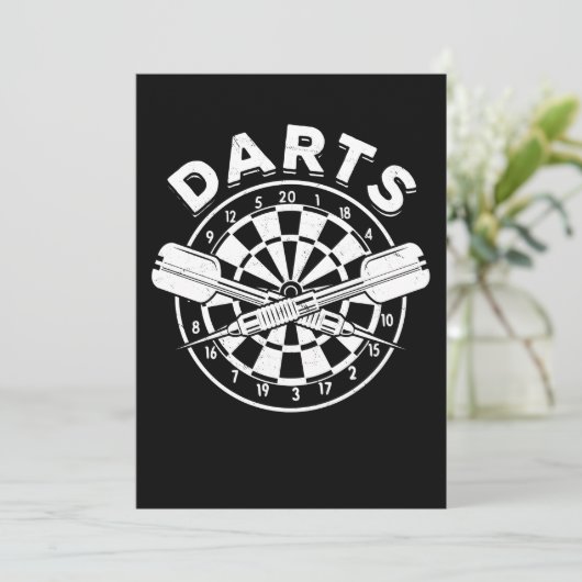 Darts Dartboard Mannen Dart Player 180 Retro Kaart (Staand voorkant)