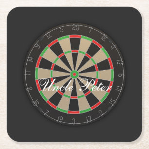 Darts Dartboard Monogram Naam Kartonnen Onderzetters