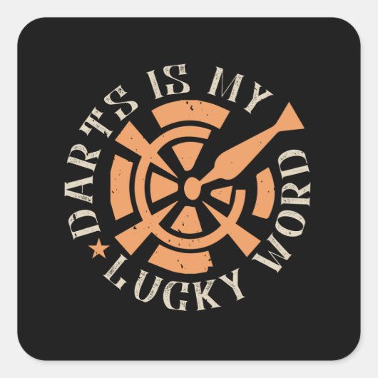 Darts - Darts is mijn Lucky Word Vierkante Sticker (Voorkant)