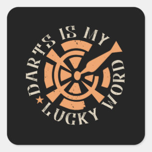 Darts - Darts is mijn Lucky Word Vierkante Sticker