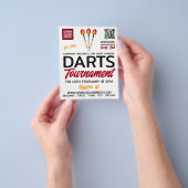 Darts Design, Darts Toernooi Adverteren Flyer (Hand)