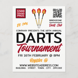 Darts Design, Darts Toernooi Adverteren Flyer