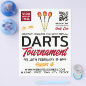Darts Design, Darts Toernooi Adverteren Flyer (Enkel)