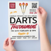 Darts Design, Darts Toernooi Adverteren Flyer (Hand)