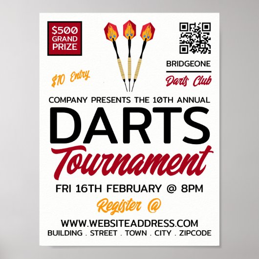 Darts Design, Darts Toernooi Adverteren Poster (Voorkant)
