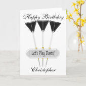 Darts Design Verjaardag Kaart Print of download he (Gele Bloem)