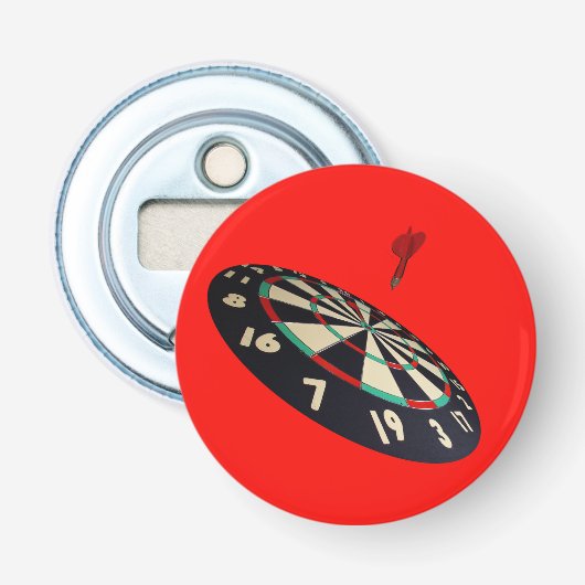 Darts Destination, Red Magnetic Bottle Open Button Flesopener (Voorkant)