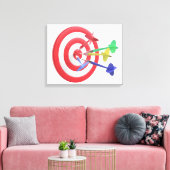 Darts die het midden van dartboard raken canvas afdruk (Insitu (Woonkamer))