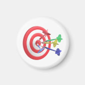 Darts die het midden van dartboard raken magneet (Voorkant)