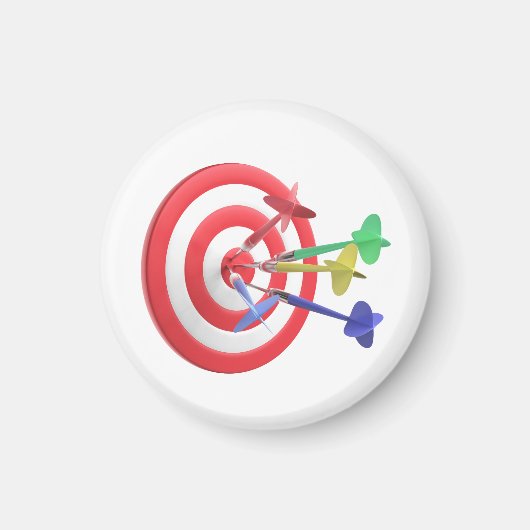 Darts die het midden van dartboard raken magneet (Voorkant)