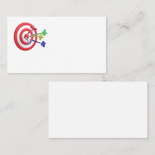Darts die het midden van dartboard raken visitekaartje (Voorkant / Achterkant)