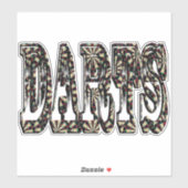 Darts Dimensionale Naam Logo, Sticker (Vel)