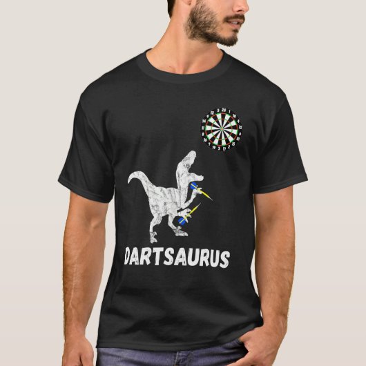 Darts Dinosaur Board Game Darts Player T-shirt (Voorkant)