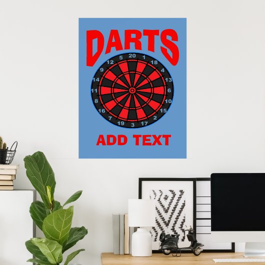 Darts Doel, tekst toevoegen, Poster (Thuiskantoor)