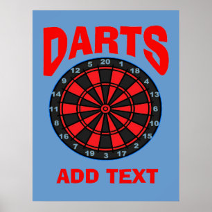 Darts Doel, tekst toevoegen, Poster