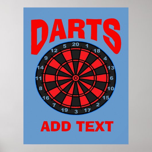 Darts Doel, tekst toevoegen, Poster (Voorkant)