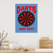 Darts Doel, tekst toevoegen, Poster (Keuken)