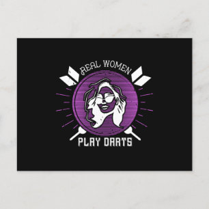 Darts - Echte vrouwen spelen kunst Briefkaart