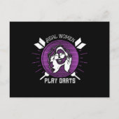 Darts - Echte vrouwen spelen kunst Briefkaart (Voorkant)