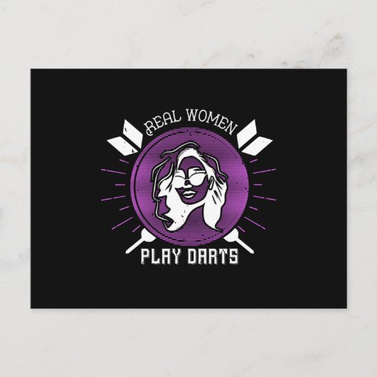 Darts - Echte vrouwen spelen kunst Briefkaart (Voorkant)