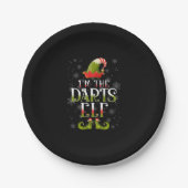 Darts Elf Kerstmis Papieren Bordje (Voorkant)