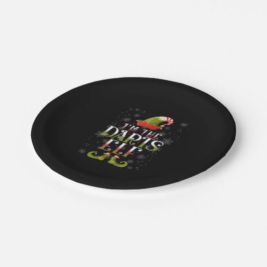 Darts Elf Kerstmis Papieren Bordje (Gekanteld)