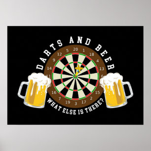 Darts en Beer Dartboard Tournament Sport Fun Poster