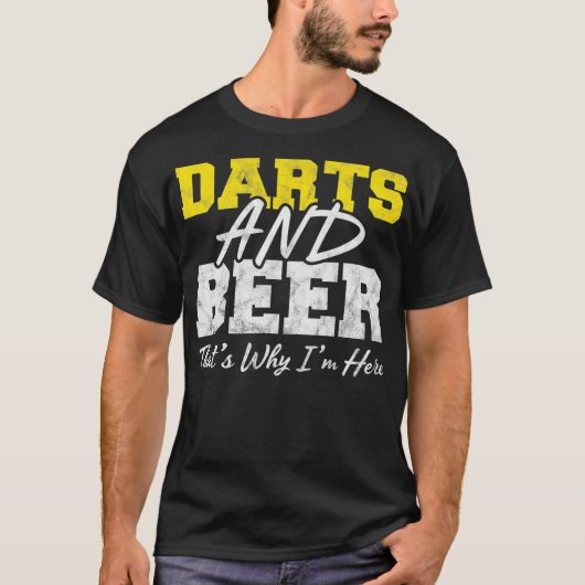 Darts en Bier Grappige Dart Speler Gift T-shirt (Voorkant)
