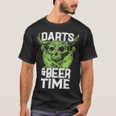 Darts en bier Time Lover Dartboard Cool Funny T-shirt (Voorkant)