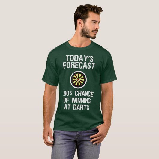 Darts en Winnen Forecast Grappig T-shirt (Voorkant volledig)