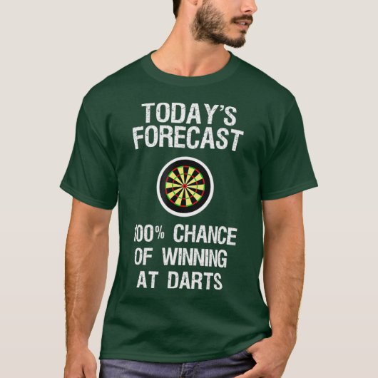 Darts en Winnen Forecast Grappig T-shirt (Voorkant)