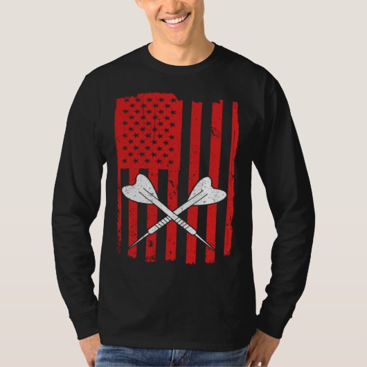 Darts Flag Usa And Darts T-shirt (Voorkant)