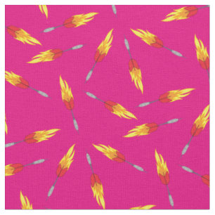 Darts Flaming Fly Game Sports Pink Girls Stof