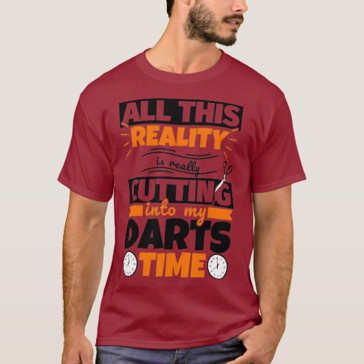 Darts Funny Gezegde Hobby T-shirt (Voorkant)