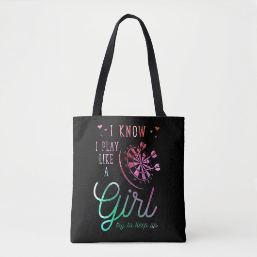 Darts Girl Cute Dart Lover Dartboard Woman Tote Bag (Voorkant)
