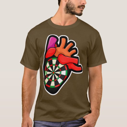 Darts Heart voor een Darts Player T-shirt (Voorkant)