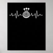 Darts Heartbeat Funny dart player pulse target Poster (Voorkant)