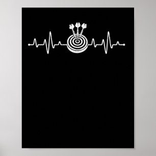 Darts Heartbeat Funny dart player pulse target Poster