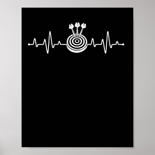 Darts Heartbeat Funny dart player pulse target Poster (Voorkant)