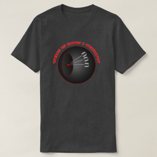 Darts How i Throw Mannen Basic Charcoal T shirt (Design voorkant)