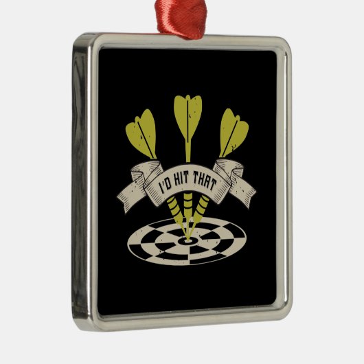 Darts, ik zou die Bullseye wel eens horen Metalen Ornament (Rechts)