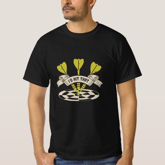 Darts, ik zou die Bullseye wel eens horen T-shirt (Voorkant)