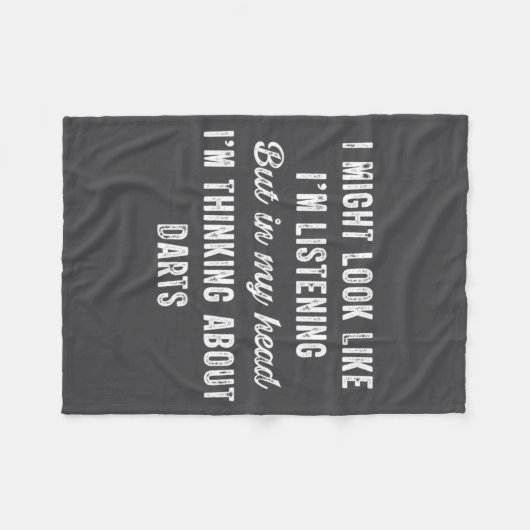 Darts In My Head Im Thinking About Funny  Fleece Deken (Voorkant (Horizontaal))