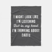 Darts In My Head Im Thinking About Funny  Fleece Deken (Voorkant)