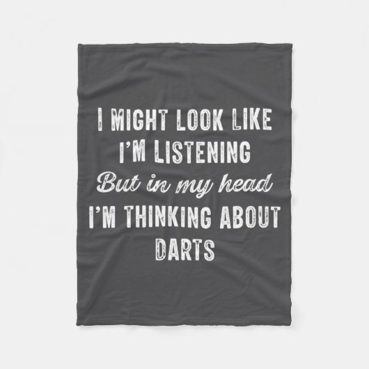 Darts In My Head Im Thinking About Funny  Fleece Deken (Voorkant)