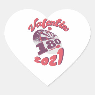 Darts is mijn Valentijn 2021 Hart Sticker